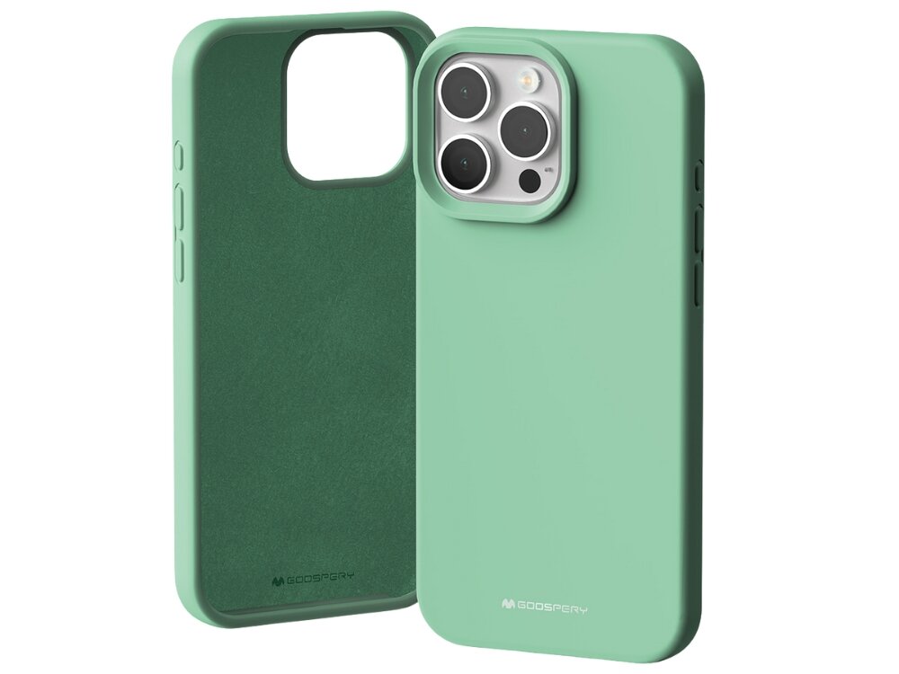 Etui MERCURY Silicone lekko podwyższoną ramkę wokół ekranu i aparatu Precyzyjne wycięcia boczne przyciski są osłonięte ładować bez zdejmowania etui - etui na białym tle od przodu i tyłu