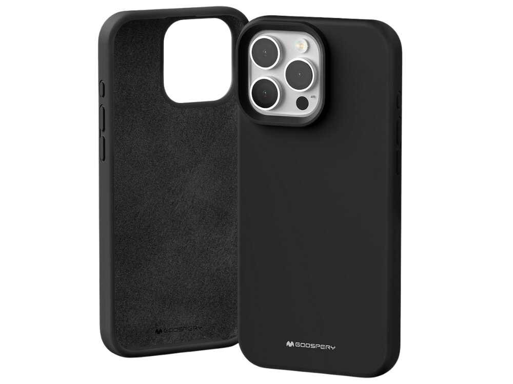 Etui MERCURY Silicone lekko podwyższoną ramkę wokół ekranu i aparatu Precyzyjne wycięcia boczne przyciski są osłonięte ładować bez zdejmowania etui - etui na białym tle od przodu i tyłu