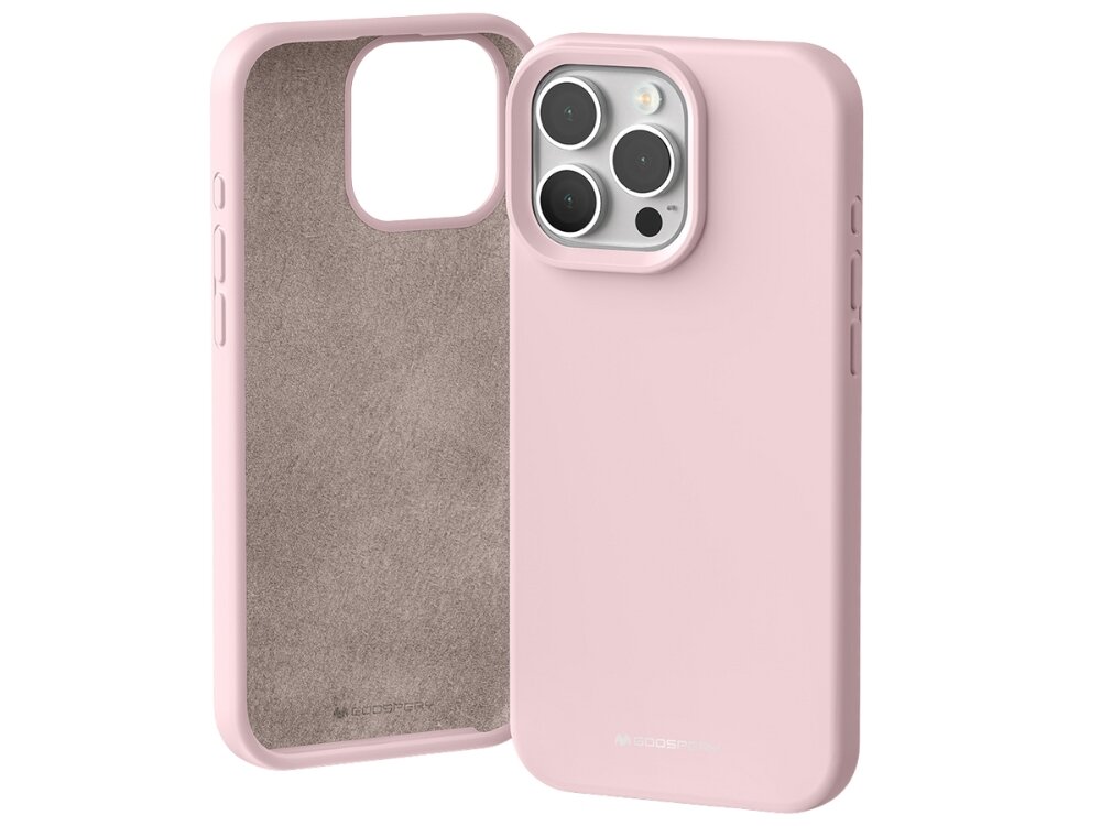 Etui MERCURY Silicone lekko podwyższoną ramkę wokół ekranu i aparatu Precyzyjne wycięcia boczne przyciski są osłonięte ładować bez zdejmowania etui - etui na białym tle od przodu i tyłu