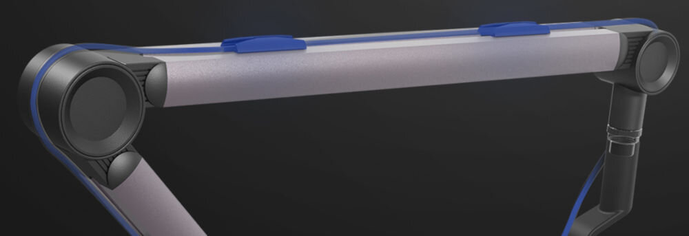 Ramię mikrofonowe GENESIS Thulium 700 Obciążenie głowicy 1 kg dwa zestawy wymiennych zacisków na przewody 6 mm i 8 mm 4 uchwyty po 2 na każdą z długich części ramienia
