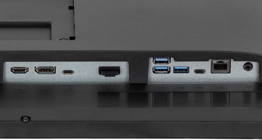 Monitor IIYAMA ProLite XUB2497HSN-B2 23.8 1920x1080px IPS 100Hz 1 ms [MPRT] zbliżenie na porty złącza podłączenie HDMI DisplayPort