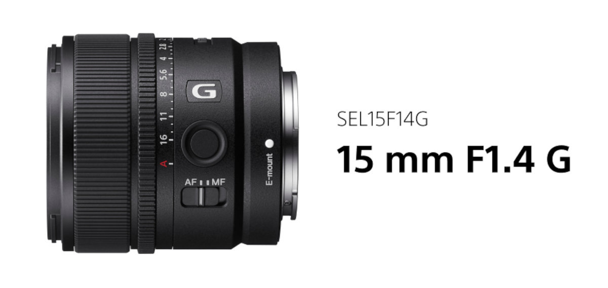 Obiektyw SONY E 15mm przycisk blokady ostrości pierścień przysłony przełącznik AF/MF