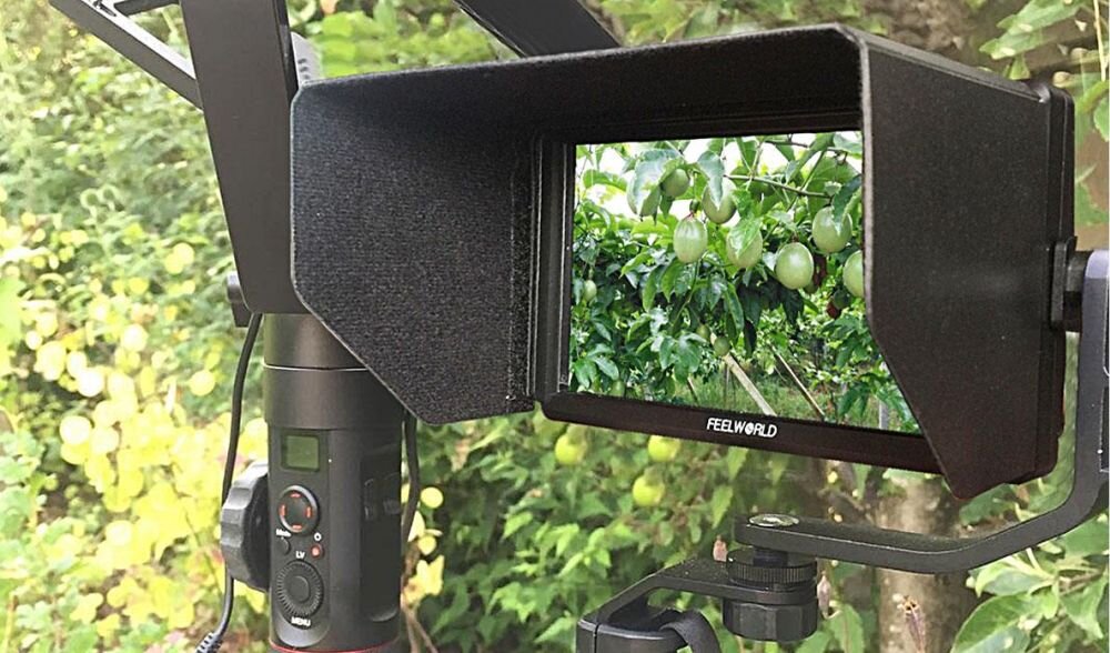 FEELWORLD FW568 V3 montaż 1-4 cala gimbal kamera osłona przeciwsłoneczna monitor terenowy
