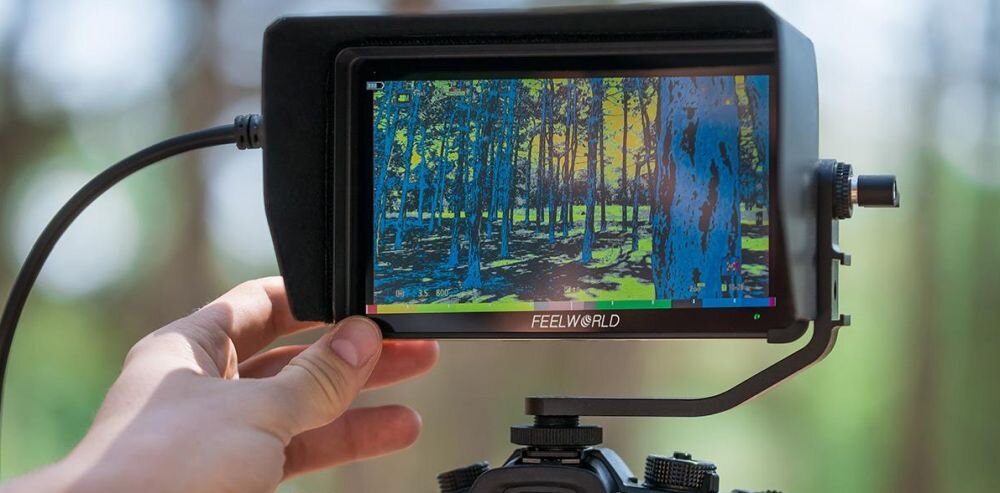 FEELWORLD F6 Plus V2 6 cali lekki monitor 235 g osłona przeciwsłoneczna do filmowania