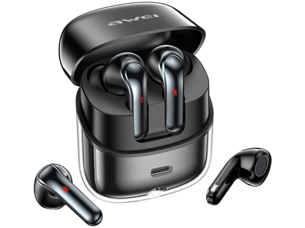 Słuchawki dokanałowe AWEI T79
			słuchawki na białym tle pojemność 500 mah 300 godzin czuwania bateria 30 mah 5 godzin odtwarzania ipx4