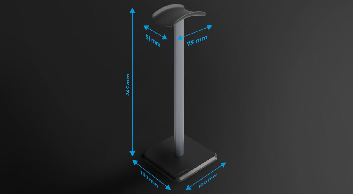 Stojak na słuchawki GENESIS Thulium 100 szary kompaktowe wymiary 245 x 100 x 100 mm stonowana stylistyka