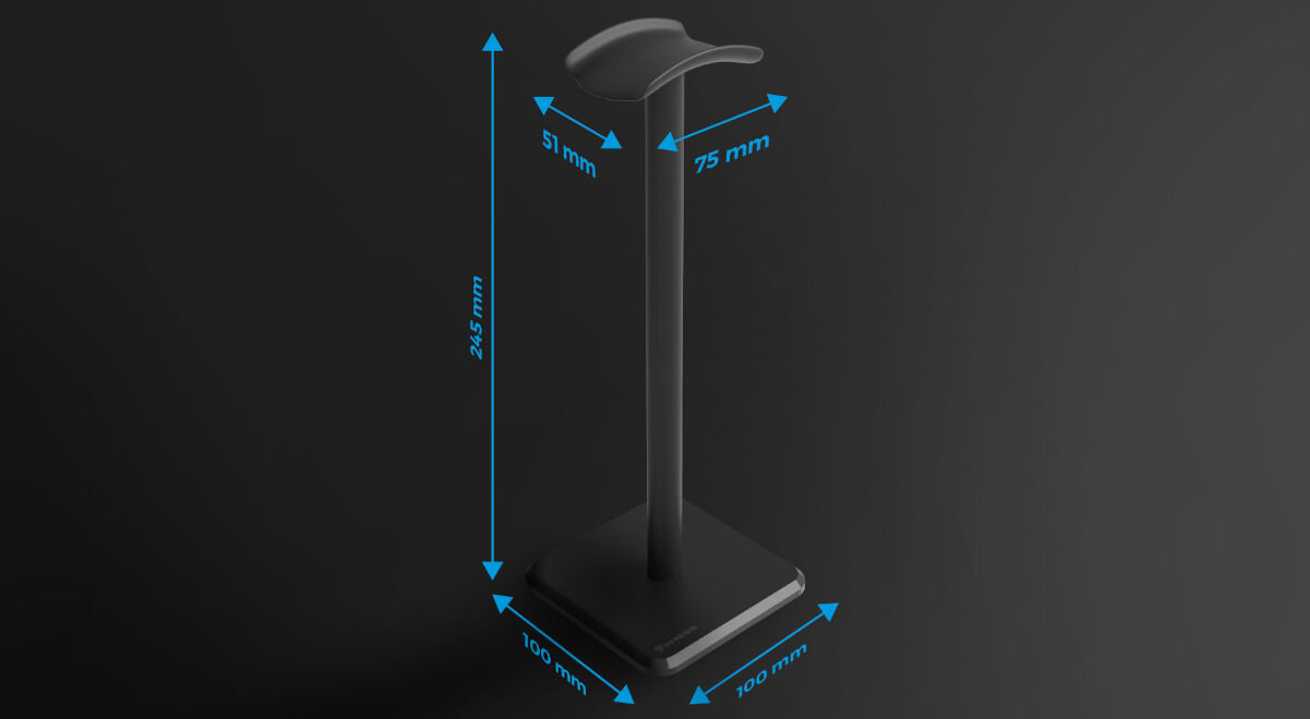 Stojak na słuchawki GENESIS Thulium 100 Czarny kompaktowe wymiary 245 x 100 x 100 mm stonowana stylistyka