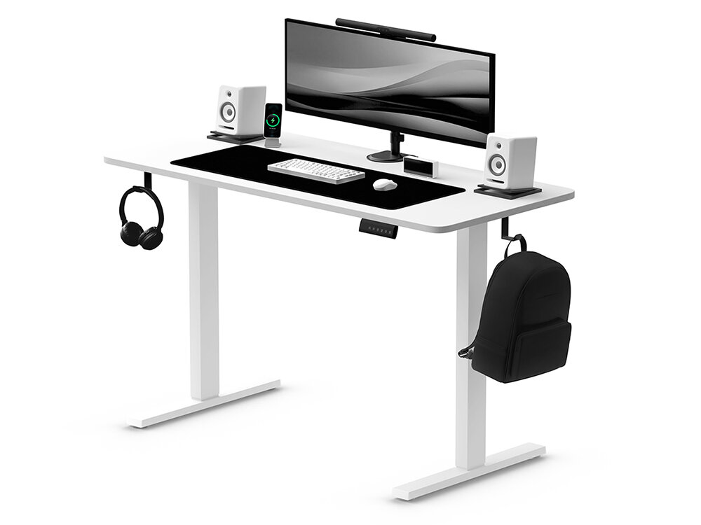 Biurko LVN SYSTEM Control+ 120 Biały wymiary blatu biurka 120 cm x 60 cm i grubość 1,8 cm udźwig do 70 kg