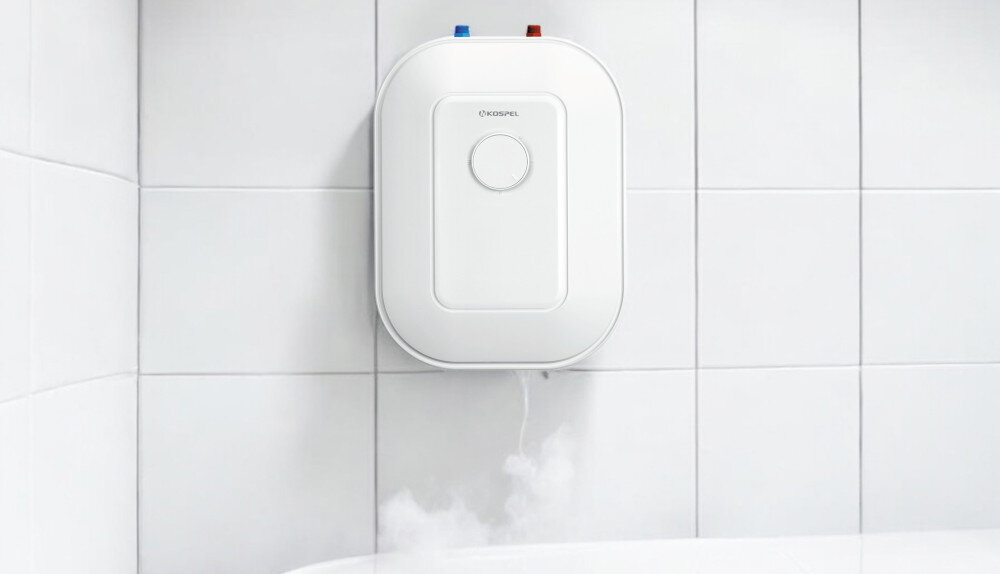 Bojler elektryczny KOSPEL Luna POC.G-10 10 l moc 2000 W szybki wygodny dostęp Bezobsługowy kompaktowe wymiary waga 6,1 kg do małych pomieszczeń montaż nad umywalką