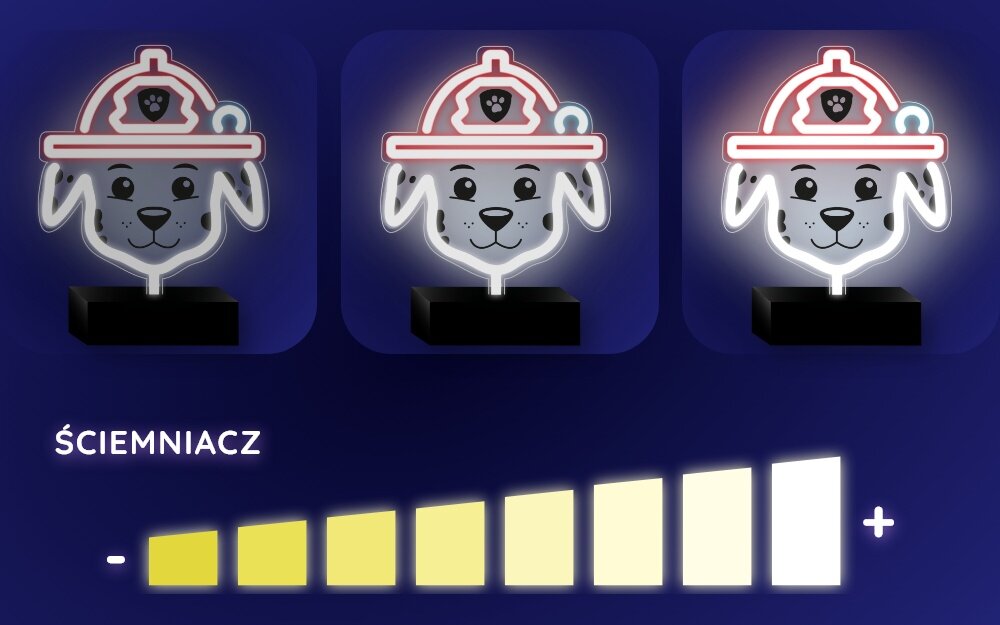 Neon LED PSI PATROL Przełącznik