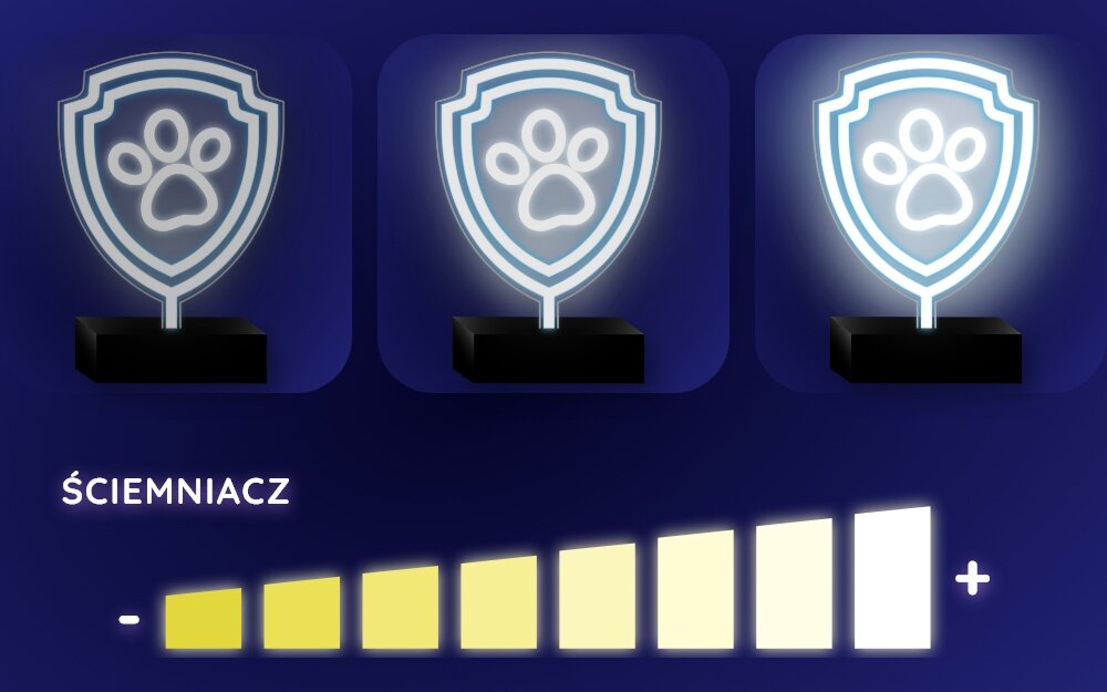 Neon LED PSI PATROL Przełącznik