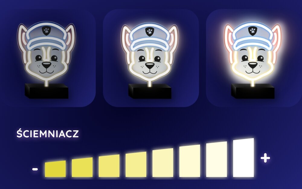Neon LED PSI PATROL Przełącznik