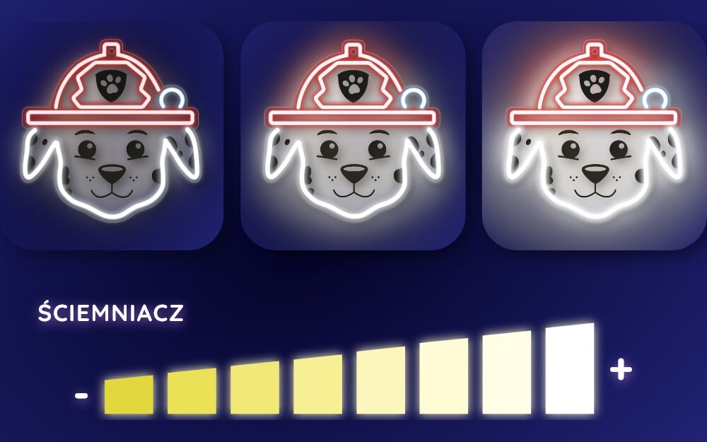 Neon LED PSI PATROL Przełącznik