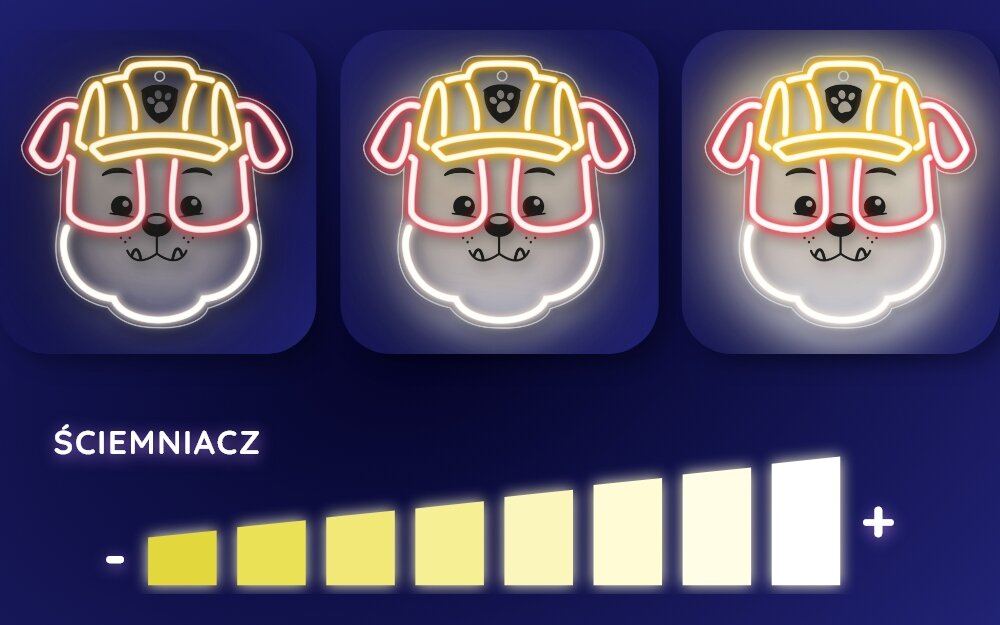 Neon LED PSI PATROL Przełącznik