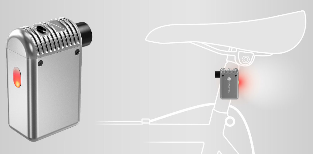Pompka rowerowa NAVITEL AIR8 Mini tylne światło rowerowe przycisk włączania/ wyłączania czerwono roweru rzepu silikonowe etui wody i kurzem