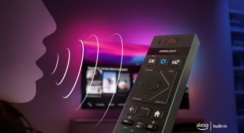 Telewizor PHILIPS 43PUS8919 - Sterowanie głosowe, zarys twarzy mówiącej do pilota