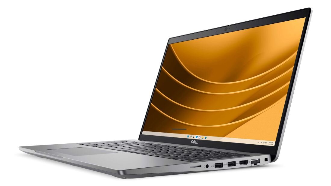 Otwarty laptop DELL Latitude 5550 na białym tle.  - Zaawansowana łączność Wi-Fi 6E, Bluetooth 5.3  