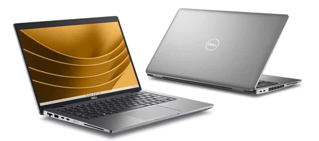 Laptop DELL Latitude E6400 na białym tle, z ekranem włączonym, pokazującym pulpit. - HDMI 2.1 RJ-45 Thunderbolt 4 USB-A