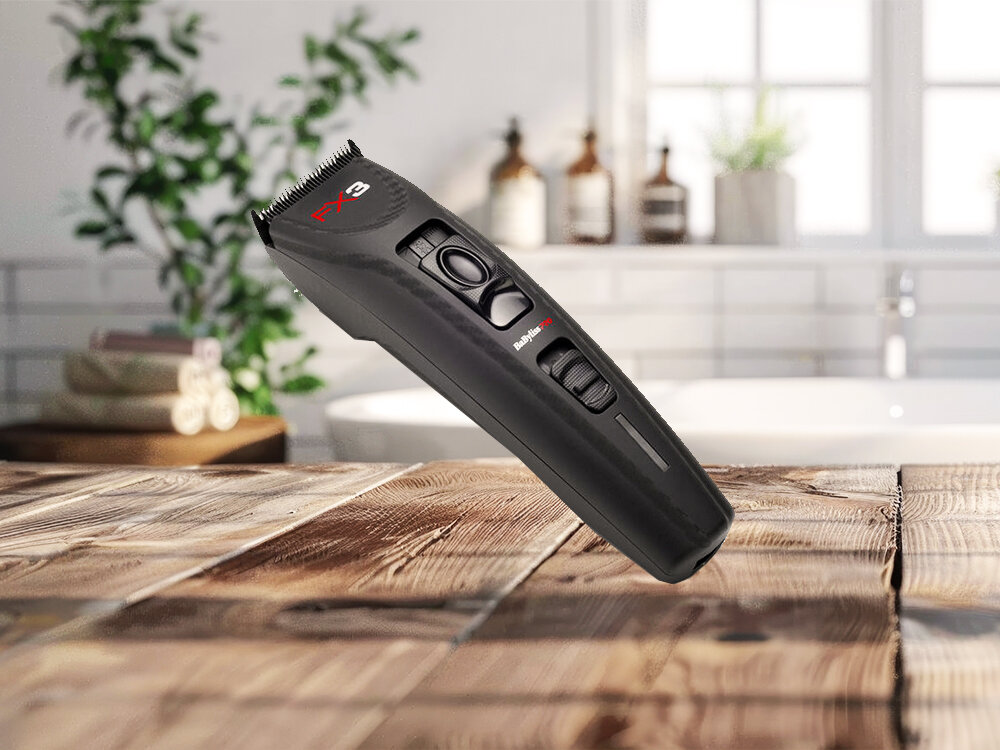 Strzyżarka BABYLISS Pro FXX3CBE najbardziej wymagający fryzjerzy i styliści cyfrowy bezszczotkowy silnik wysoki moment obrotowy tytanowe ostrze precyzyjne cięcie długi czas pracy ergonomiczny design długie sesje w salonie precyzyjne wykonczenia