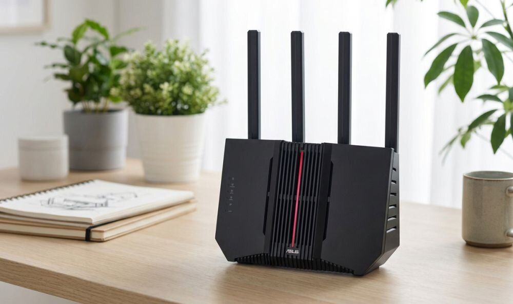 Router ASUS RT-BE92U 2.4 / 5 / 6 GHz (Triband), Wi-Fi Mesh.