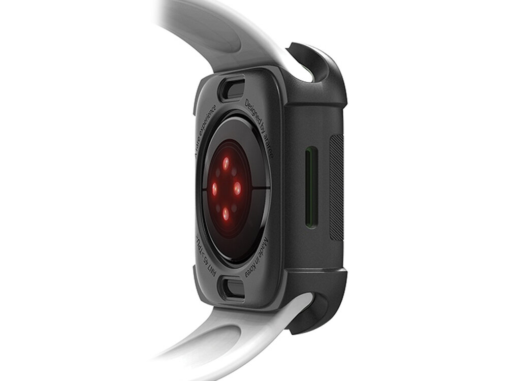 Etui ARAREE Flexield do Apple Watch 7/8/9 (41mm) Czarny Sensory w zegarku kompatybilność funkcje konstrukcja folia zabezpieczenia funkcje swobodny dostęp do przycisków i funkcji zegarka bezproblemowe ładowanie bezprzewodowe kompatybilny z oryginalną ładowarką (ładowarka nie jest dołączona)