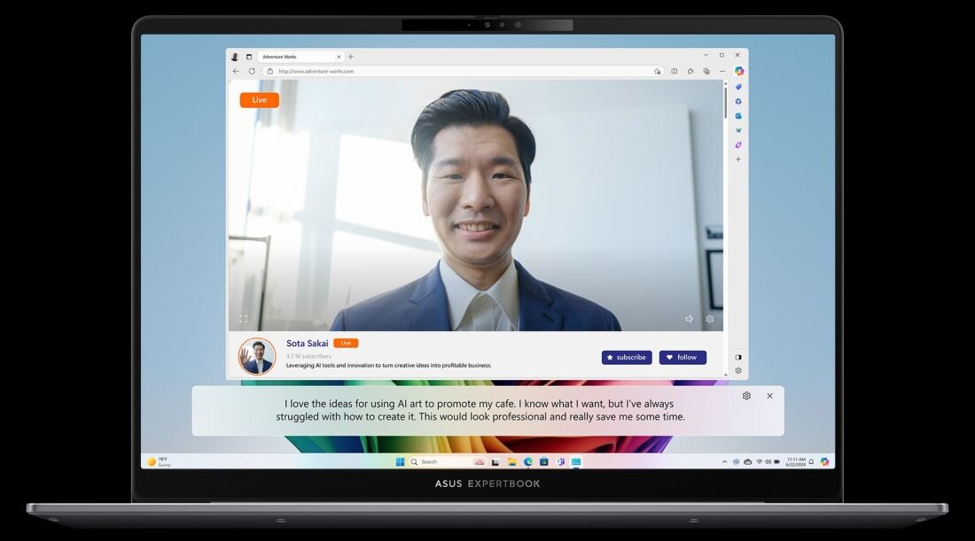 Laptop ExpertBook P5 P5405 - Napisy na żywo