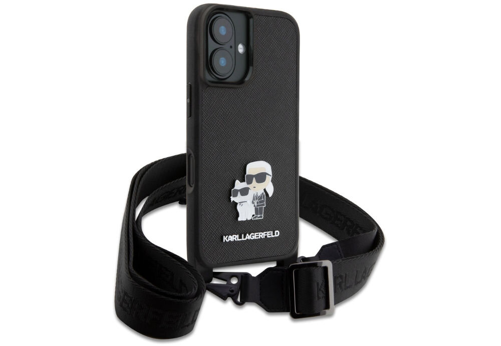 Etui KARL LAGERFELD Saffiano Karl&Choupette Metal Pin CBDY Strap do Apple iPhone 16 Czarny
            wysokiej jakości skóra metalowe przypinki z motywem Karla i Choupette precyzyjnie wykończone krawędzie