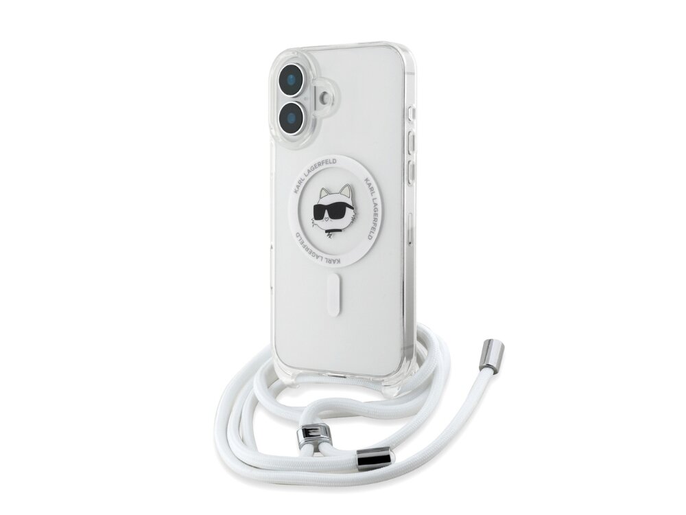 Etui KARL LAGERFELD IML Choupette Head & Cord MagSafe do Apple iPhone 16 Transparentny etui case pokrowiec plecki