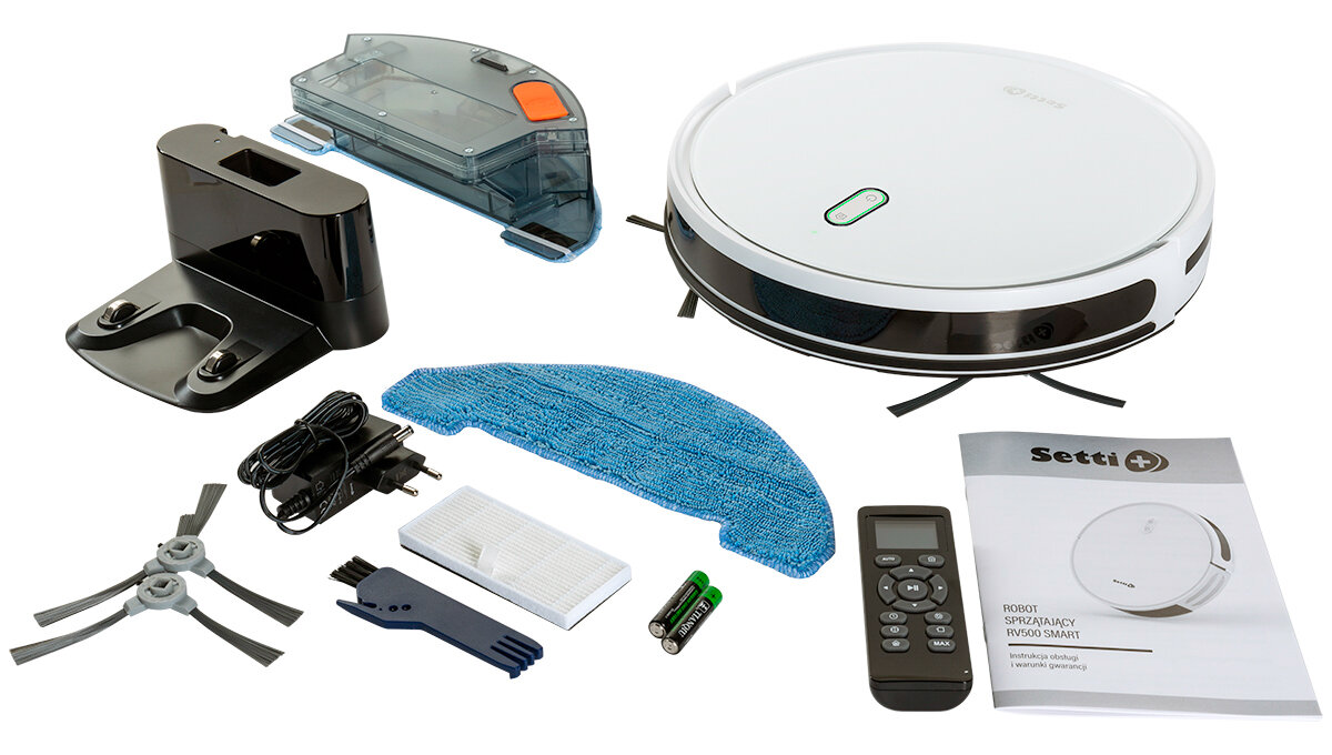 Robot sprzątający SETTI+ RV500 Smart - zawartosc opakowania