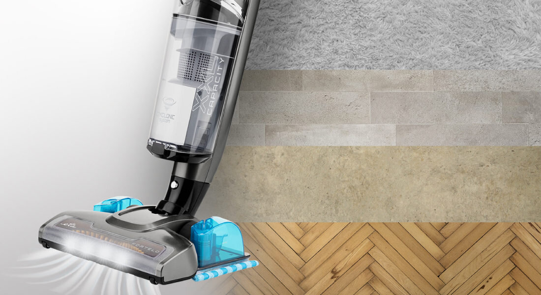 Odkurzacz ETA Fortelo Aqua 624590000 Sprzątanie bez przerywania wydajny akumulator czas pracy bez kabla swoboda ruch możliwości Podświetlenie LED