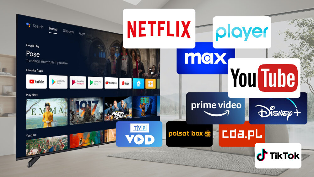 Telewizor HYUNDAI ULX65359GSMART - Android TV, telewizor z włączonym menu