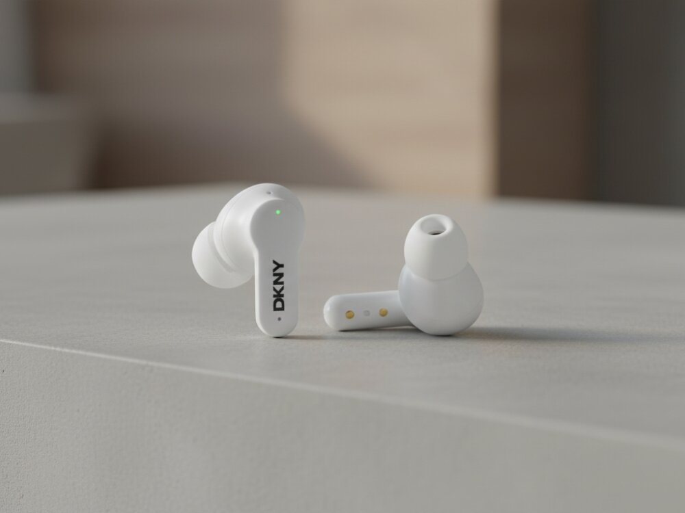 Słuchawki dokanałowe DKNY DKTWS3DNYAK
			etui ładujące na stoliku ergonomiczna konstrukcja stabilność komfort sterowanie muzyką połączeniami dotykowy panel czas działania do 26 godzin