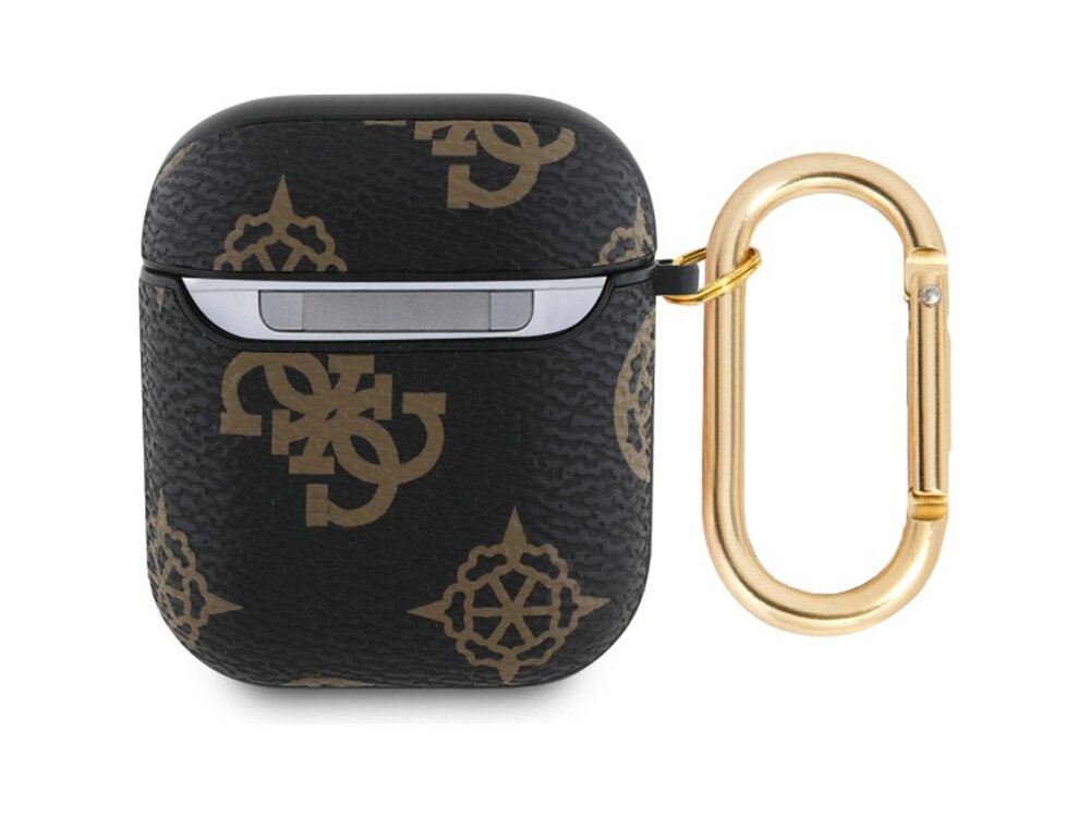 Etui na słuchawki Guess 4G Hook
            tył etui z karabińczykiem na białym tle
            wstrząs bezpieczeństwo trwałość materiał