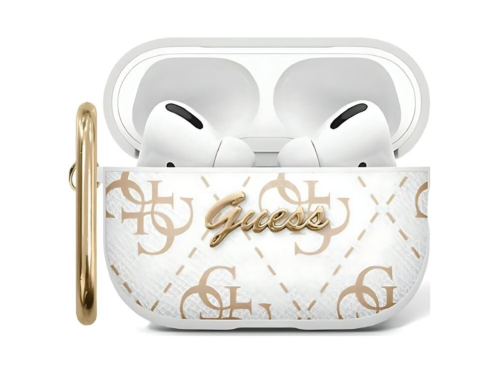 Etui na słuchawki Guess 4G Hook
            przód etui z karabińczykiem na białym tle
            etui case pokrowiec słuchawki airpods apple