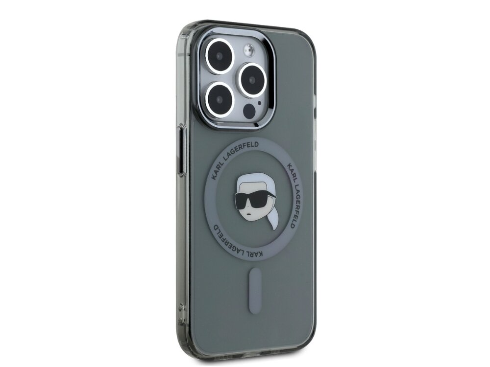 Etui KARL LAGERFELD IML Metal Karl Head MagSafe
            elegancja metal nadruk czerń magsafe ładowanie