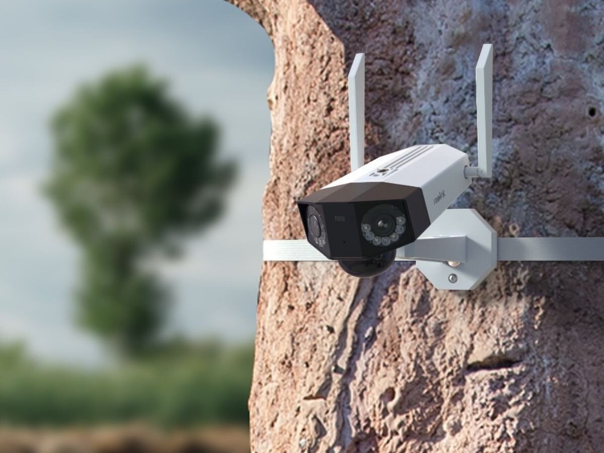 Kamera REOLINK Duo Series G750 Zewnętrzna, LTE, monitoring, ochrona, bezpieczeństwo, obserwacja, kamera zamontowana do drzewa opaską