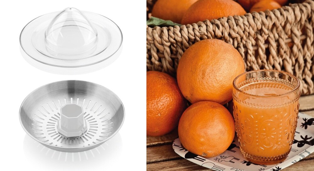 Wyciskarka do cytrusów ETA Orangino 203390000 dwa wymienne stożki, łatwość obsługi