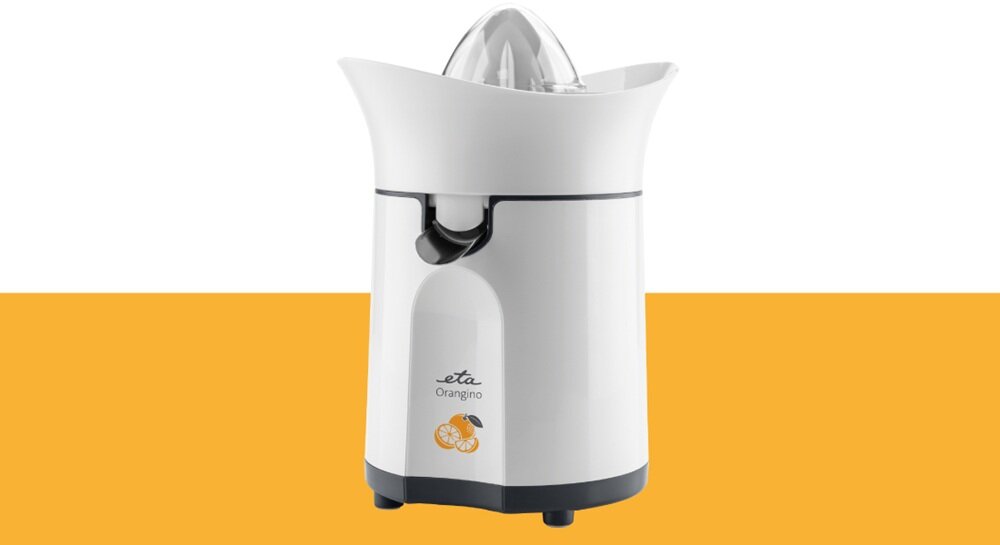 Wyciskarka do cytrusów ETA Orangino 203390000 urządzenie przodem, system automatycznego wyłączania, antypoślizgowe nóżki