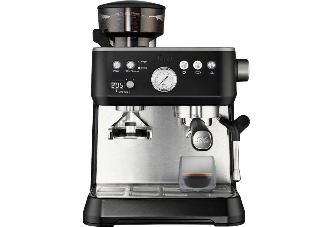 Ekspres SOLIS Grind & Infuse Perfetta SOL98070 Czarny Elegancki design wymiary funkcjonalność