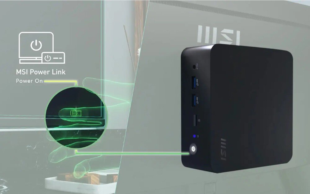 Komputer MSI Cubi NUC 1M-003EU Core 3-100U 8GB RAM 512GB SSD Windows 11 Professional montaż VESA funkcje Power Link