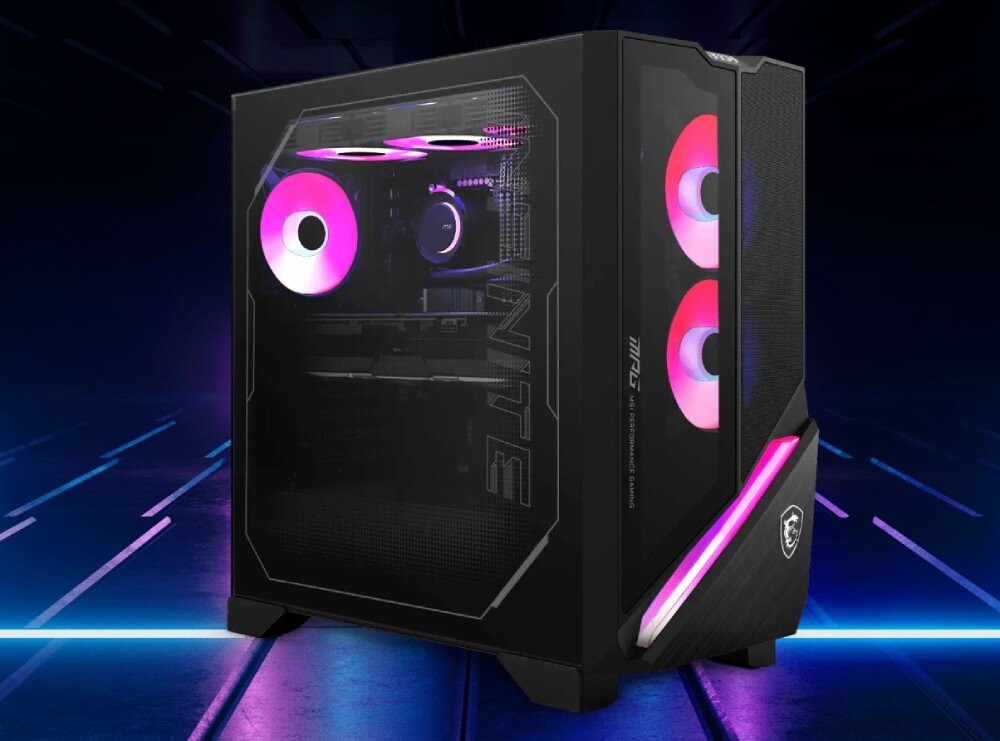 Komputer MSI MPG Infinite X3 AI 2NUF7-01SEU Ultra 9-285K 32GB RAM 1TB SSD GeForce RTX4070Ti Wi-Fi Windows 11 Home wygląd obudowa podświetlenie Mystic Light