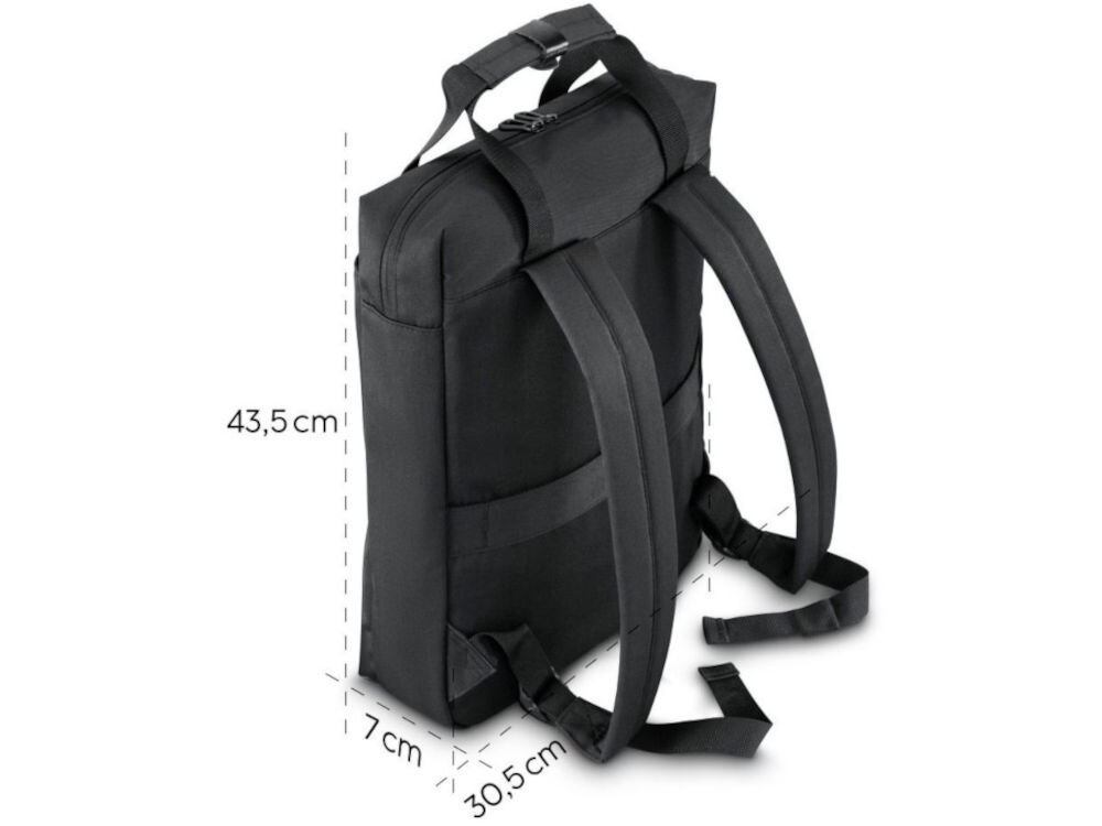 Plecak do laptopa HAMA Extreme Protect 16.2 cali Czarny prezentacja plecaka od strony szelek na białym tle wymiary plecaka 43,5 × 30,5 × 7 cm codzienne użytkowanie ułatwia przechowywanie wygoda