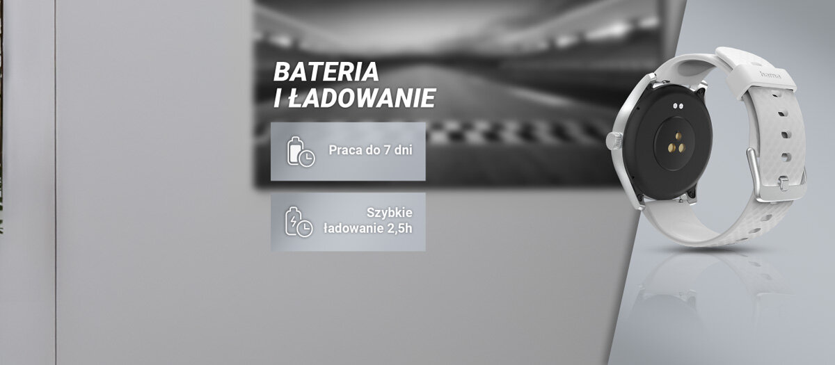 Bateria i ładowanie praca do 7 dni szybkie ładowanie 2,5h