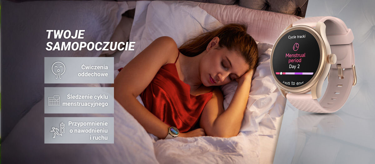 Twoje samopoczucie ćwiczenie oddechowe śledzenie cyklu menstruacyjnego przypomnienie o nawodnieniu i ruchu