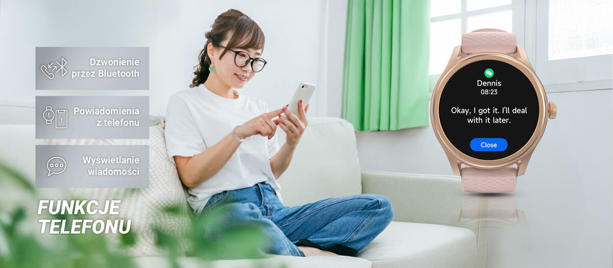 Funkcje telefonu dzwonienie przez bluetooth powiadomienia z telefonu wyświetlanie wiadomości