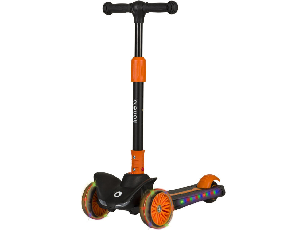 Hulajnoga dla dzieci LIONELO Timmy Czarno-pomarańczowy dla dzieci w wieku od 3 lat niepowtarzalny design funkcjonalnosc niezapomniana frajda ergonomiczna konstrukcja solidne materialy dla dzieci w wieku od 3 lat rozwoj koordynacji ruchowej rownowagi kondycji uniwersalny design dla chlopcow dla dziewczynek
