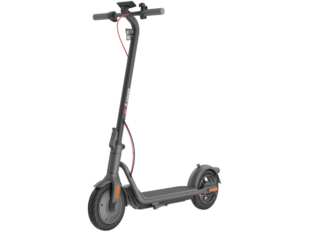 Hulajnoga elektryczna NAVEE V25 25km 250W 10 cali Czarny hulajnoga widok po skosie z przodu modul Bluetooth aplikacja NAVEE App Android iOS aplikacja Find Me na iOS