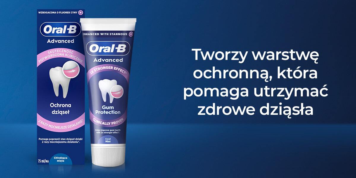 Pasta do zębów ORAL-B Advanced Gum Protection Cool Mint (Ochrona dziąseł) 75 ml zdjęcie lifestyle