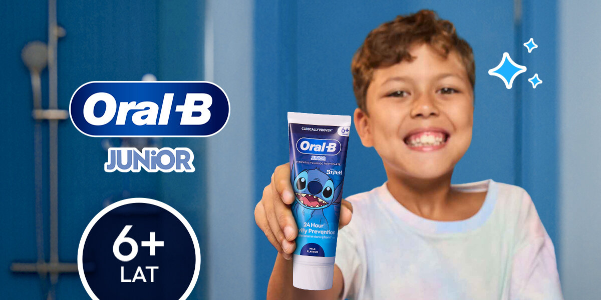 Pasta do zębów ORAL-B Junior Stitch 6-12 lat 75 ml zdjęcie lifestyle już od pierwszego użycia