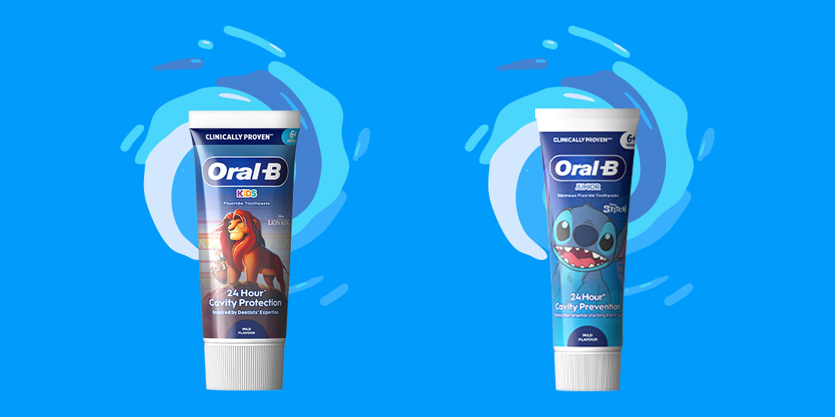 Pasta do zębów ORAL-B Junior Stitch 6-12 lat 75 ml zdjęcie lifestyle higiena jamy ustnej łagodny smak ulubione postacie z filmów Disneya